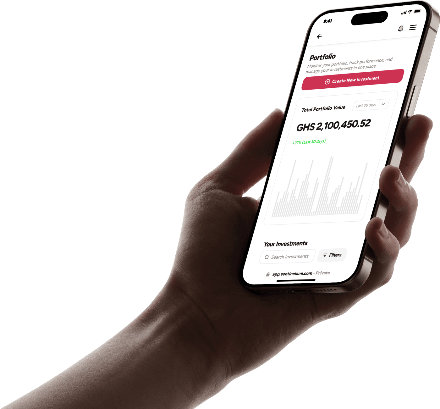 Sentinel client portal on a phone